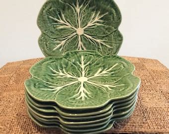 Vintage Bordallo Pinheiro Green Cabbage Leaf Tureen Bowl Portugal Etsy