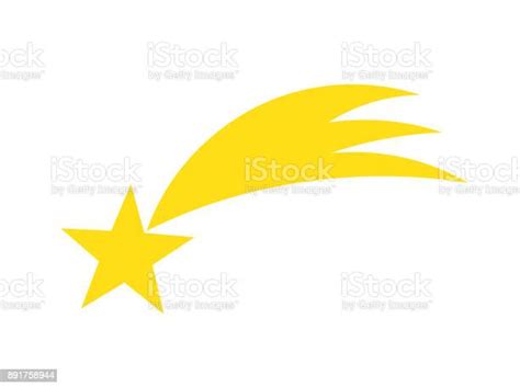 A Yellow Falling Star Icon Stock Illustration Download Image Now