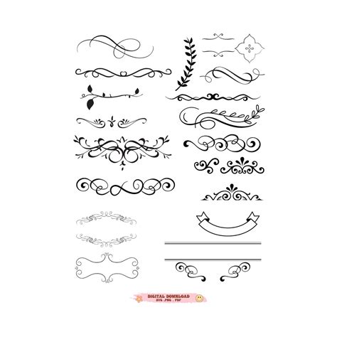 Flourish Svg Clip Art Digital Cut Files Swoosh Svg Swish Etsy