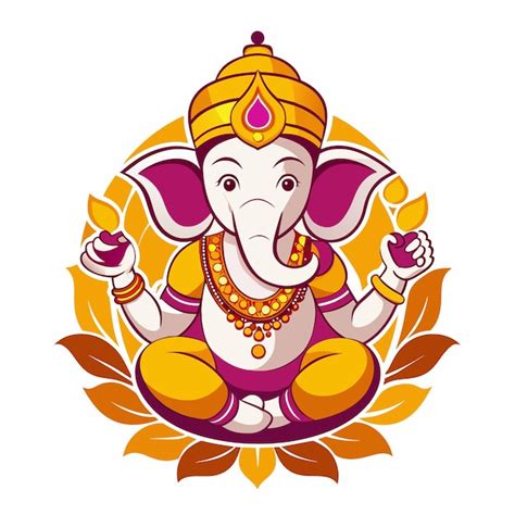 Una Ilustraci N De Dibujos Animados De Ganesha El Dios Elefante Hind