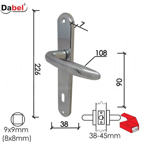 Kvaka šild za vrata ALEGRO S F9 9x9 90mm Klj Q Dabel