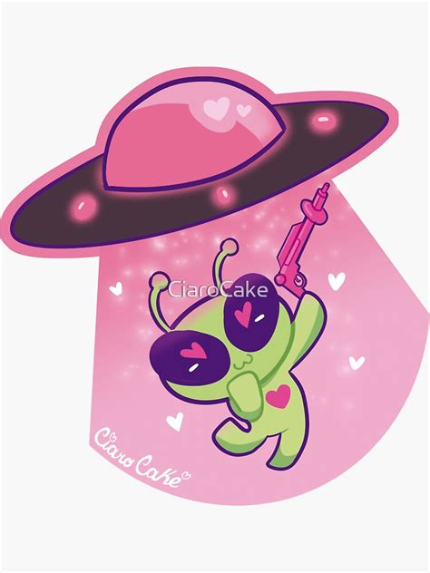 Alien Ovni Rosado Tierno Historia De Aliens Sin T Tulo Sticker For