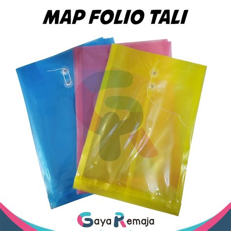 Jual Map Plastik Tali Map Folio Tali Kancing Pcs Map Tali Polos