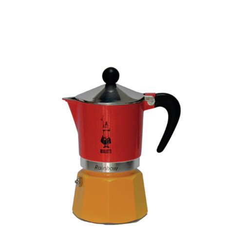 Cafeteira Italiana Moka Rainbow X Caras Bialetti Vermelho E Amarelo