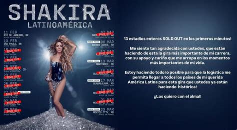 Shakira Arrasa En Ventas Con Las Mujeres Ya No Lloran Tour Entradas