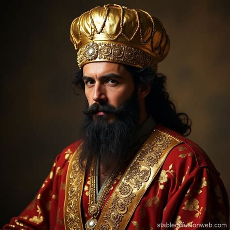 ancient persian king  luxury attire stable diffusion