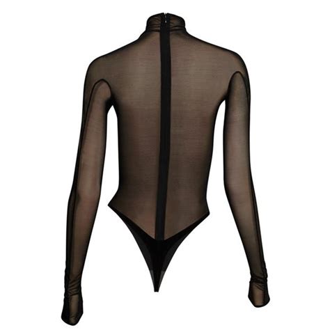 Wolford X Mugler Flocked Shaping Bodysuit Women Bodysuits Flannels