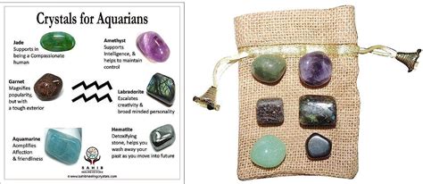 Buy Sahib Healing Crystals For Zodiac Sign Aquarius Tumbled Stones Set