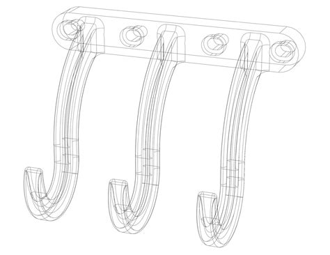 Plastic Triple Wall Hook 3d Model Turbosquid 2181223