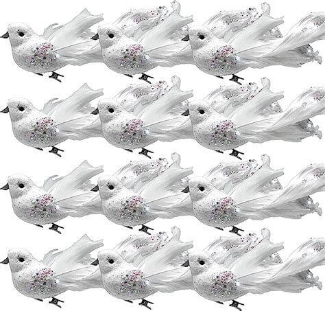 Amazon Banberry Designs White Feather Doves With Clips Set Of