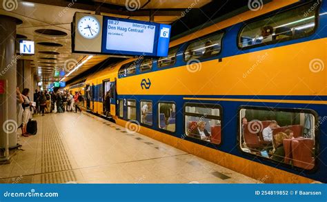 Amsterdam Netherlands, NS Train on Station Schiphol Amsterdam Editorial ...