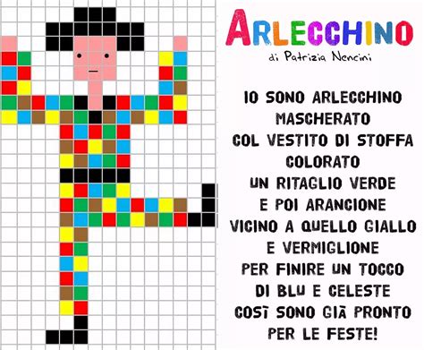 Coding Unplugged E Pixel Art La Scheda Di Carnevale Di Arlecchino Artofit