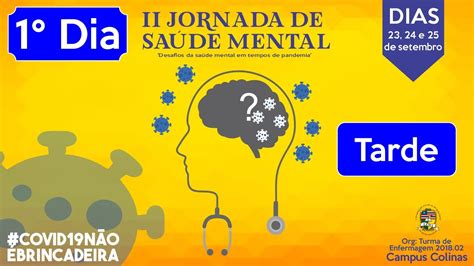 Dia 1 Tarde Ii Jornada De Saúde Mental💛 Youtube