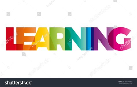 Word Learning Vector Banner Text Colored Vector De Stock Libre De