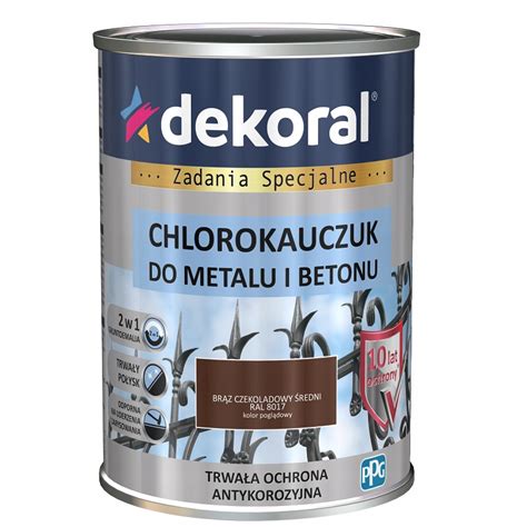 Dekoral Chlorokauczuk Farba do metalu i betonu Brąz RAL 8017 0 9L