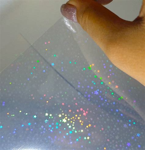 Sparkle Star Holographic Transparent Self Adhesive Overlay Etsy