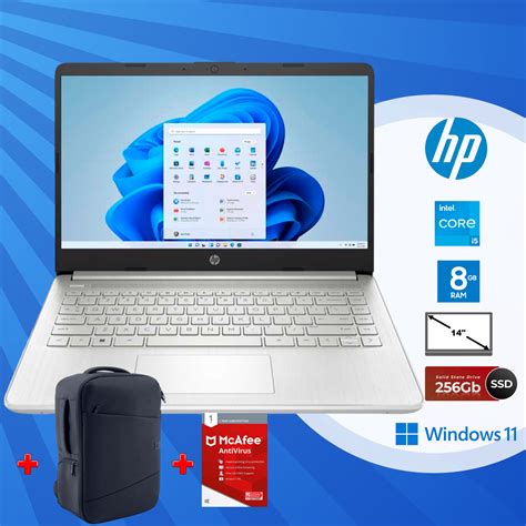 Laptop HP 14 Dq5014la I5 1235U 8GB 256GB SSD W11H Silver Encasa Guatemala