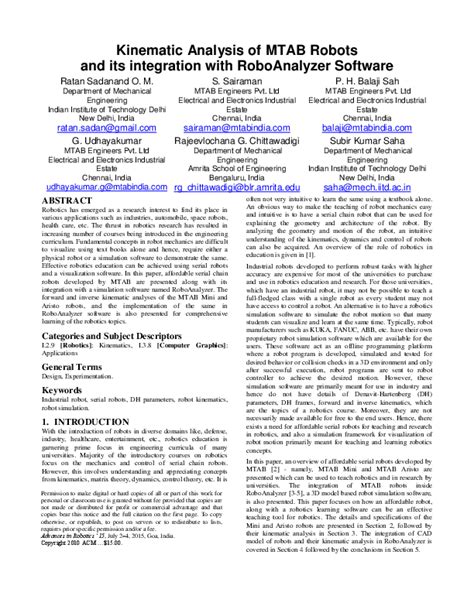 (PDF) Kinematic Analysis of MTAB Robots and its integration with ...