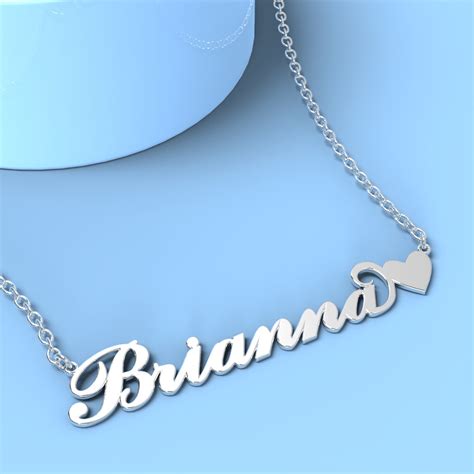 Brianna name necklace with little heart 14k gold unique gifts – Name ...