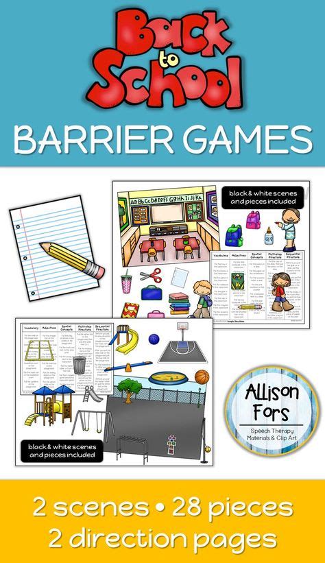 50 Barrier Games Ideas Barrier Games Speech And Language Language Activities