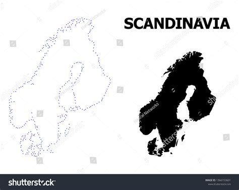 Vector Contour Map Scandinavia Name Map Stock Vector Royalty Free