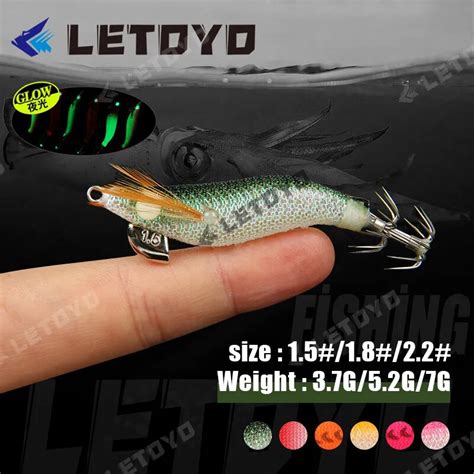 LETOYO Egi 1 5 1 8 2 2 Luminous Mini Lula Jigs Busca Brilho Artificial