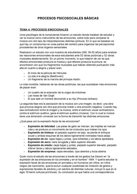 Procesos Tema 4 Apuntes 4 PROCESOS PSICOSOCIALES TEMA 4 PROCESOS