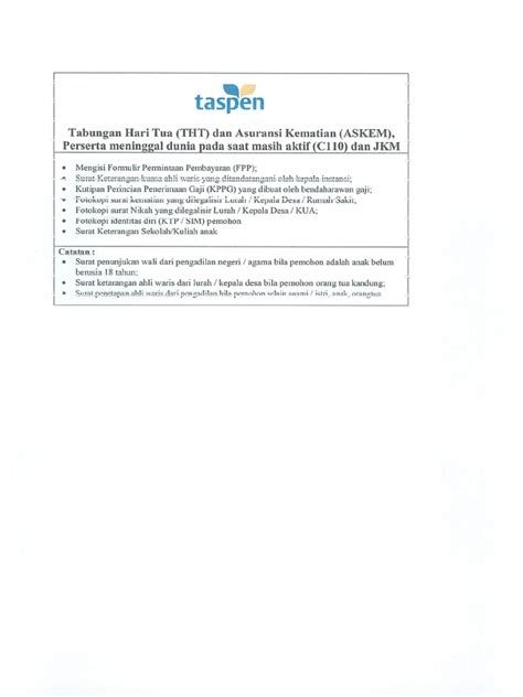 Form Taspen | PDF