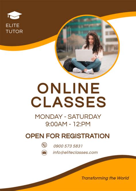 Plantilla De Online Classes Flyer Postermywall