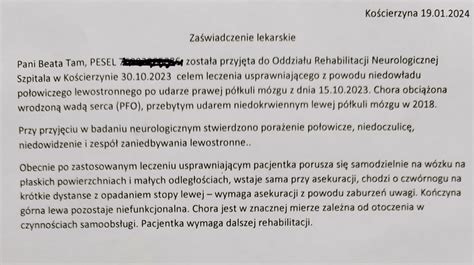 Zrzutka Na rehabilitację i powrót do samodzielności po udarze dla