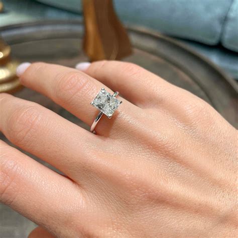 Solitaire Engagement Ring Carat Radiant Cut Diamond Ring Etsy