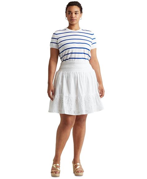 Lauren Ralph Lauren Plus Size Eyelet Cotton Broadcloth Skirt Macys