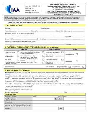 Fillable Online Application And Report Form For Atpl Mpl Type