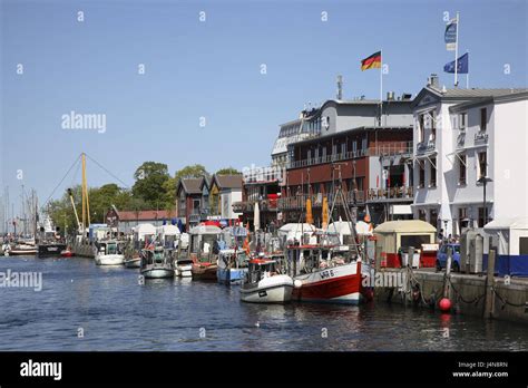 Germany Mecklenburg West Pomerania Warnem Nde Harbour Stock Photo