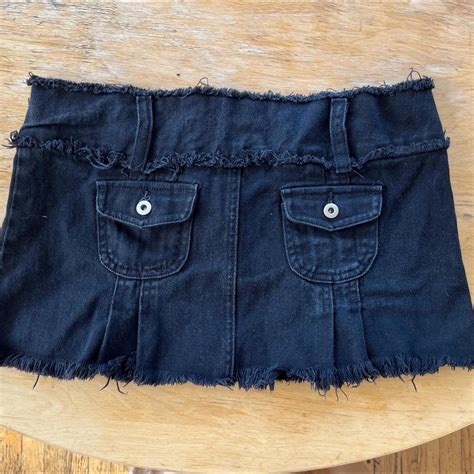 I Am Gia Skylar Mini Skirt Black Denim Pleated Depop