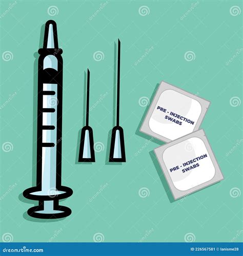 Vector Illustration Of Injection Set Stock Vector Illustration Of