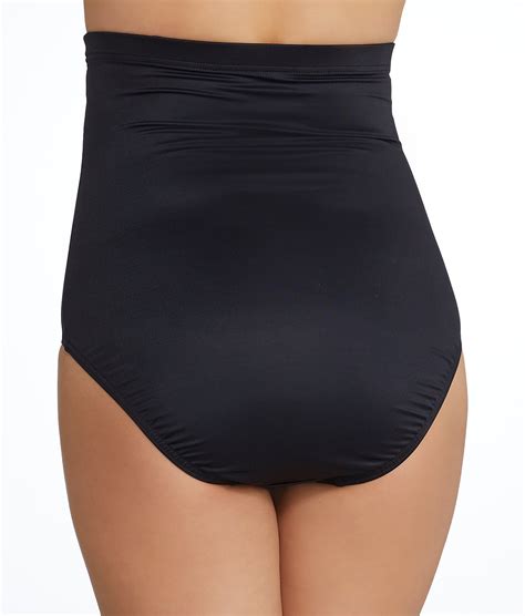 Miraclesuit Black Solid High Waist Bikini Swim Bottom Us Uk