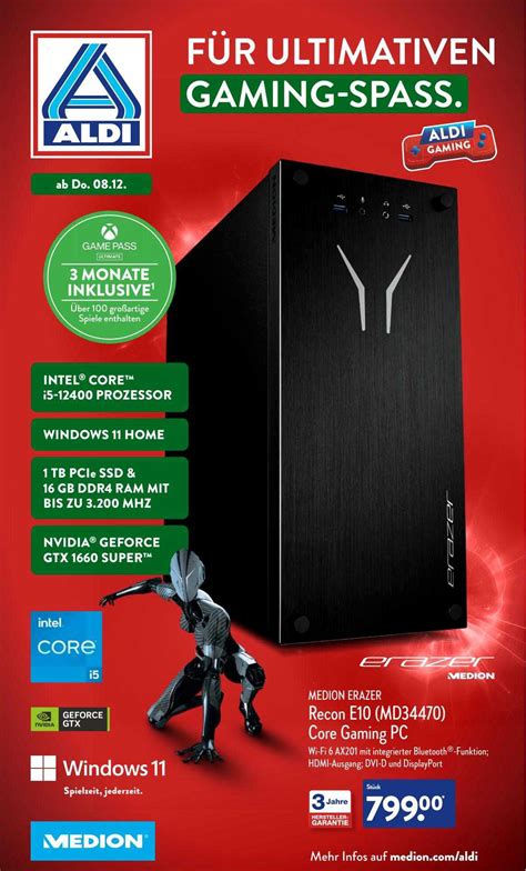 Medion Erazer Recon E Md Core Gaming Pc Angebot Bei Aldi Nord