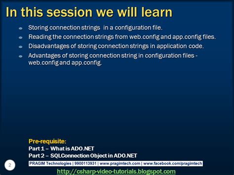 Sql server, .net and c# video tutorial: Part 3 - Connection Strings ...