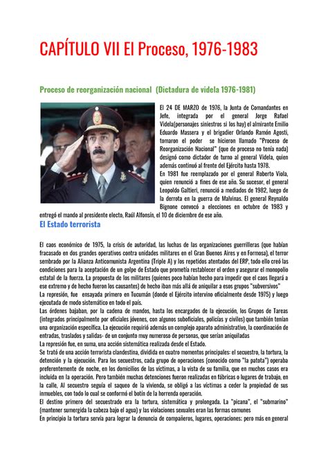 Capitulo 7 1976 1983 CapÍtulo Vii El Proceso 1976 Proceso De