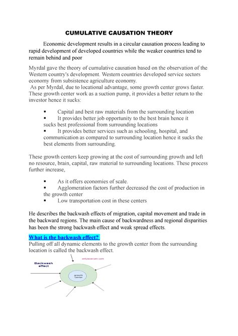 Cc Notes Cumulative Causation Theory Economic Development