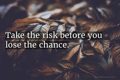 Quote Take The Risk Before You Lose The CoolNSmart