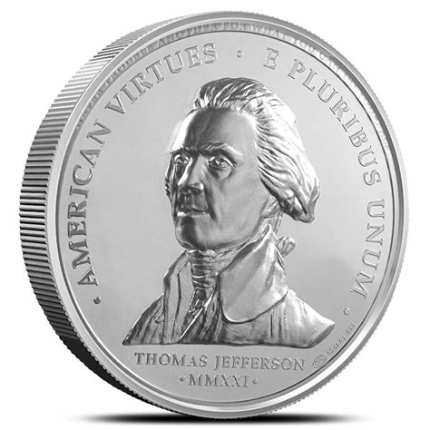 2021 10 Oz Proof Silver American Virtues Independence Rounds Silver