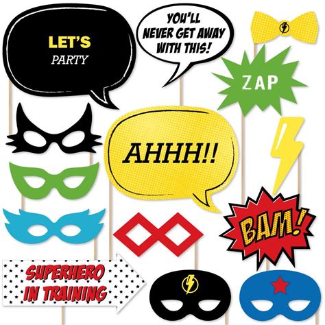 Superhero Photo Booth Props Magical Printable Lupon Gov Ph