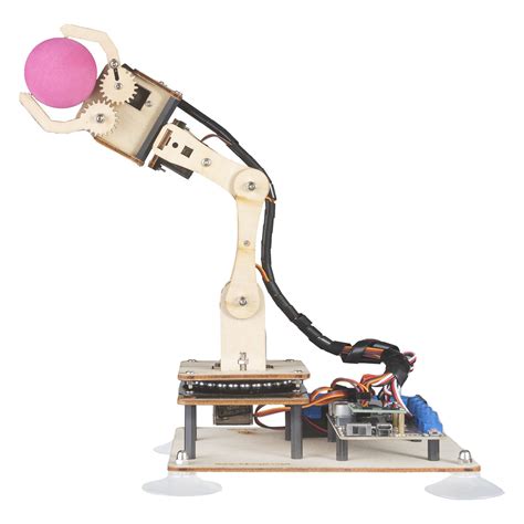 a robotic arm with a pink ball attached to it