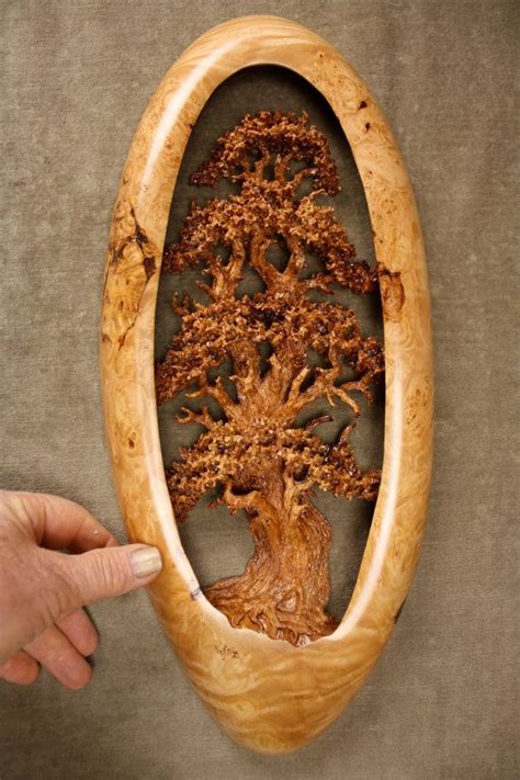 A Unique Oak Tree Wood Carving Sculpture Home Wall Decor Etsy Wood Carving Tree Carving