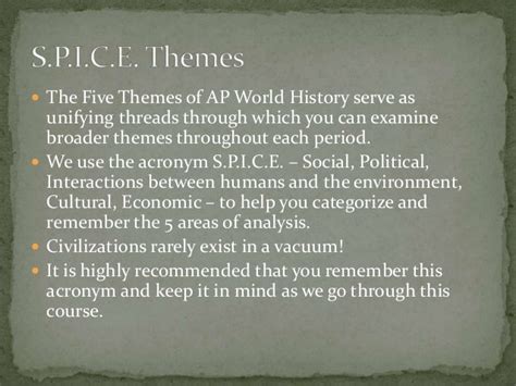 5 themes of ap world history