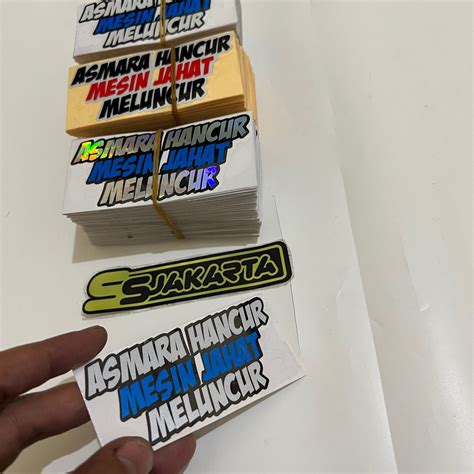 Stiker Sticker Asmara Hancur Mesin Jahat Meluncur Cutting Lazada