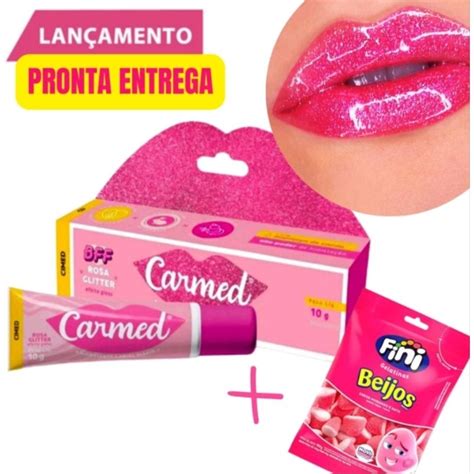 Hidratante Labial Carmed Bff Rosa Glitter Efeito Gloss Surpresinha