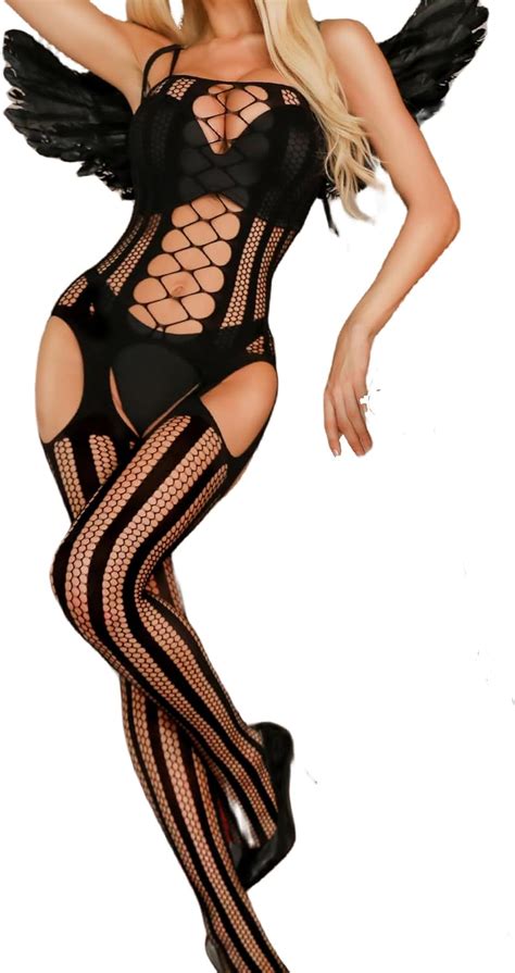 Amazon Rslove Womens Fishnet Bodystocking Sexy Exotic Lingerie